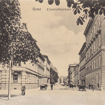 Ansichtskarte Graz Elisabethstraße, Graz Museum